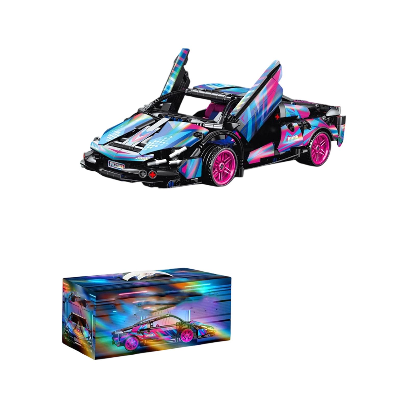 

Детский пазл-конструктор гоночного автомобиля, модель спортивного автомобиля, совместимый с конструктором, подарок для мальчика One Size