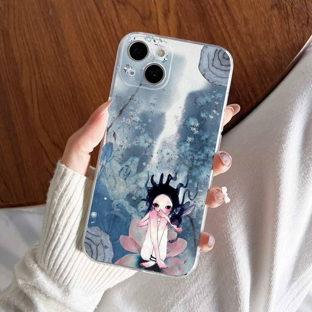 Aya Takano paintings Phone Case For iPhone 17 15 14 13 11 12 16 Pro Max Plus Mini Transparent Silicone Soft Funda