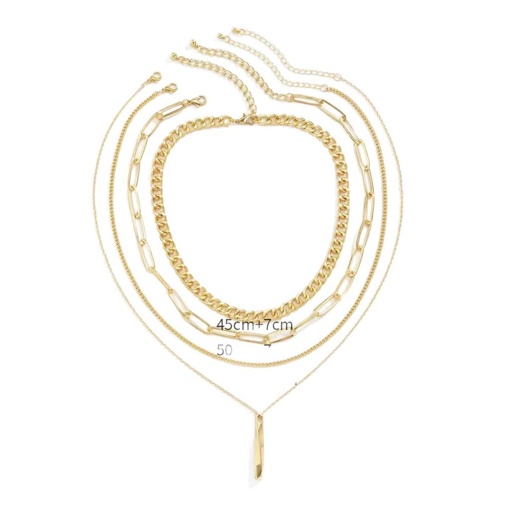 Accessories Female Creative Twisted Metal Rod Tassel Tide Cool Necklace Design Geometric Items