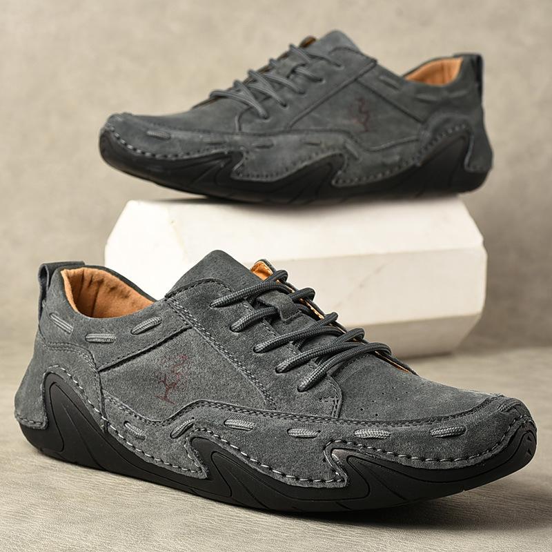 Spring and Autumn New Men's plus Size Trend Men's Casual Shoes Leather Shoes Leather All-Match Driving Shoes