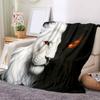 1 ks Flanelová deka s kresleným potiskem, Vysoce kvalitní, Pohodlná pro všechna roční období, Domácí dekorace, Teplo a pohodlí, Perfektní jako vánoční dárek k narozeninám