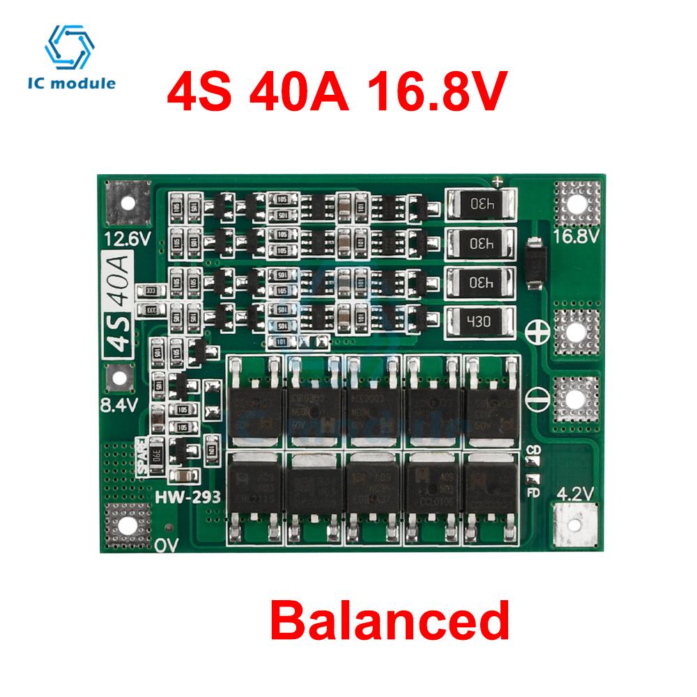4S 40A Li-ion Lithium Battery Charger Protection Board 18650 BMS For Drill Motor 16.8V wiht Balance