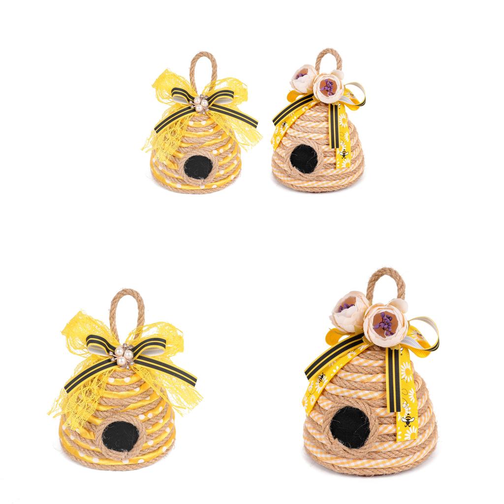 Bee Skep Honeycomb Festive Decor In Jute Material For Celebrations And Parties