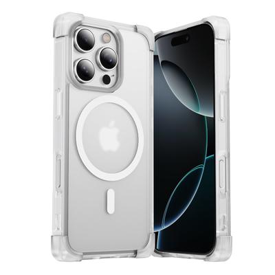 Dla Magsafe Bezprzewodowe Ładowanie Pancerne Matowe Etui Dla iPhone 16 15 14 13 12 11 Pro Max Plus Wstrząsoodporne Przezroczyste Twarde Akrylowe Etui