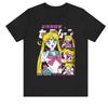 2026 Cotton Sailor Moon Lost Americana  Comfortable Tsukino Usagi Fashion T-Shirt Summer Fashion Men Streetwear Parent-child Tee
