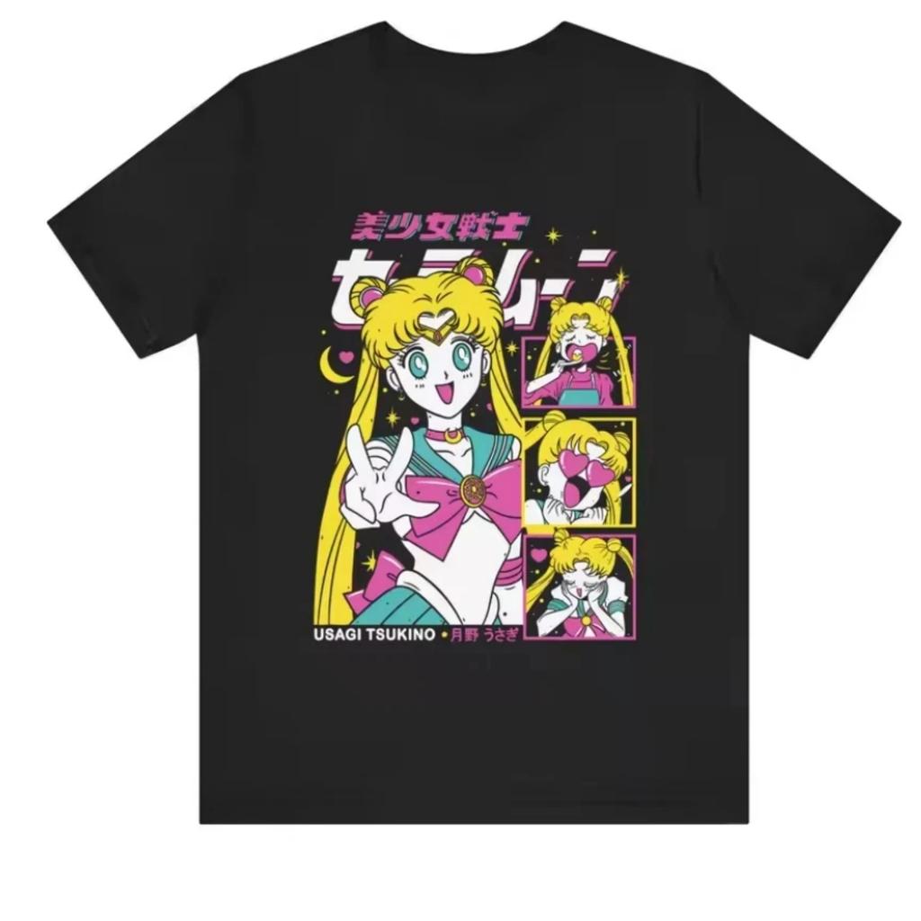 2026 Cotton Sailor Moon Lost Americana Comfortable Tsukino Usagi Fashion T-Shirt Summer Fashion Men Streetwear Parent-child Tee