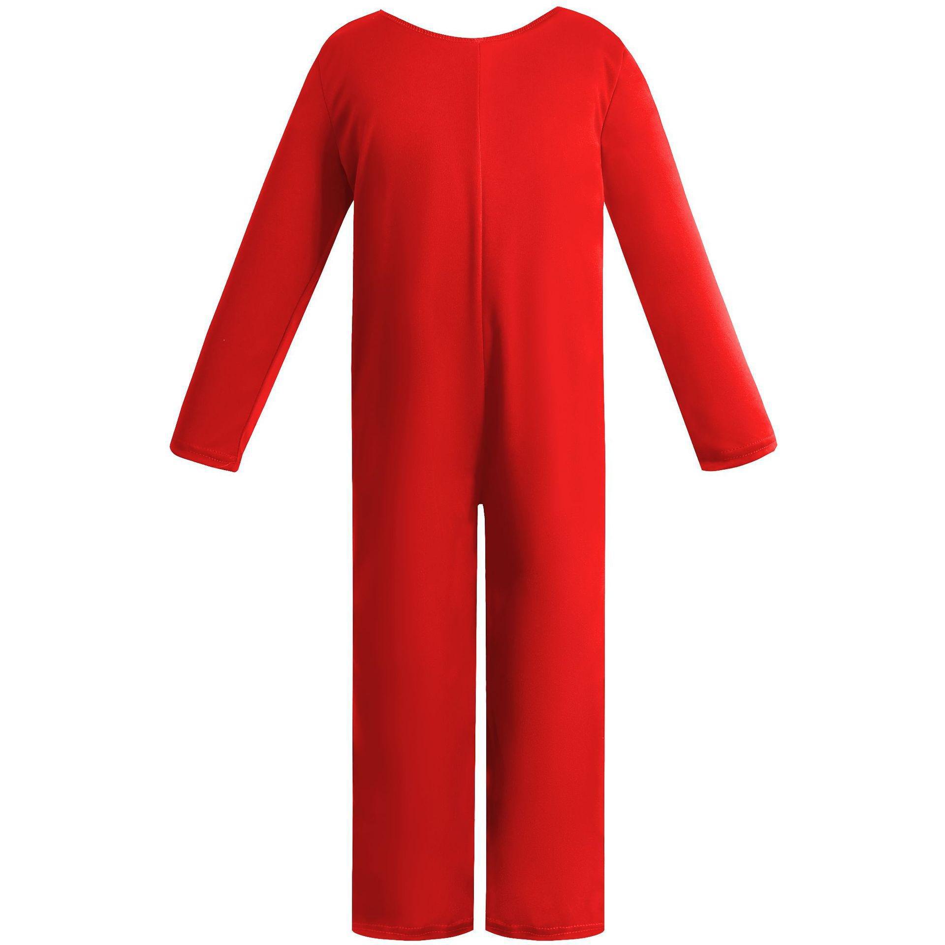 

Детские однотонные костюмы для выступлений, комбинезон для ролевых игр: Красный, Белый, Черный, Зеленый - Выступление в детском саду L красный