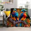 Cute Dream Birds Parrot Peacock Cartoon Soft Flannel Blankets,Throw Blanket Comfortable Blanket for Picnic Beds Home Bedroom Kid