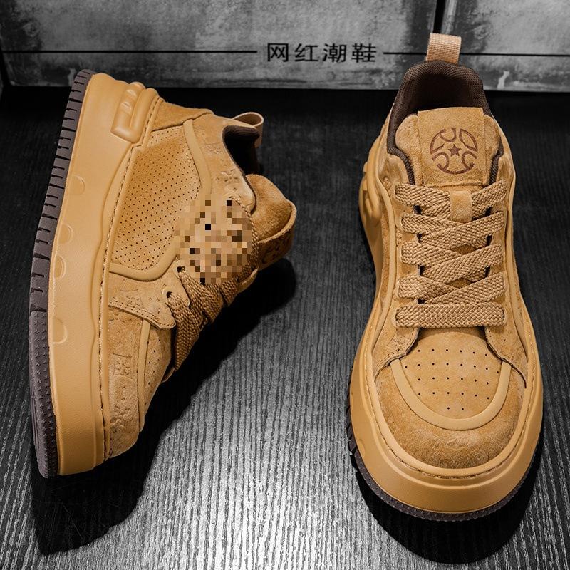 

Мужская обувь осеннего пшеничного цвета, ретро, с увеличением высоты, меховая, кожаная, молодежная, студенческая, трендовая, универсальная, спортивная, повседневная, обувь для скейтборда 39 Standard Sports Code верблюд