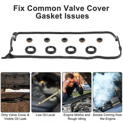 Vs50499R Valve Cover Gasket Set Fits For Honda Civic Coupe Sedan Dx Ex Lx 1.6L Sohc L4 D16Y7 Vs50500R