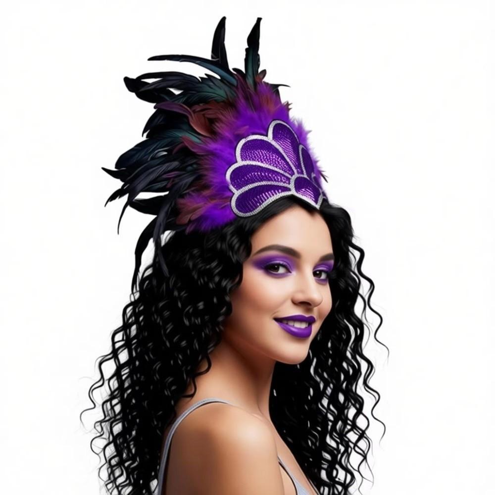 Colorful Feather Headpiece Brazilian Carnival Feather Headdress Stage Headpiece  Carnival Events