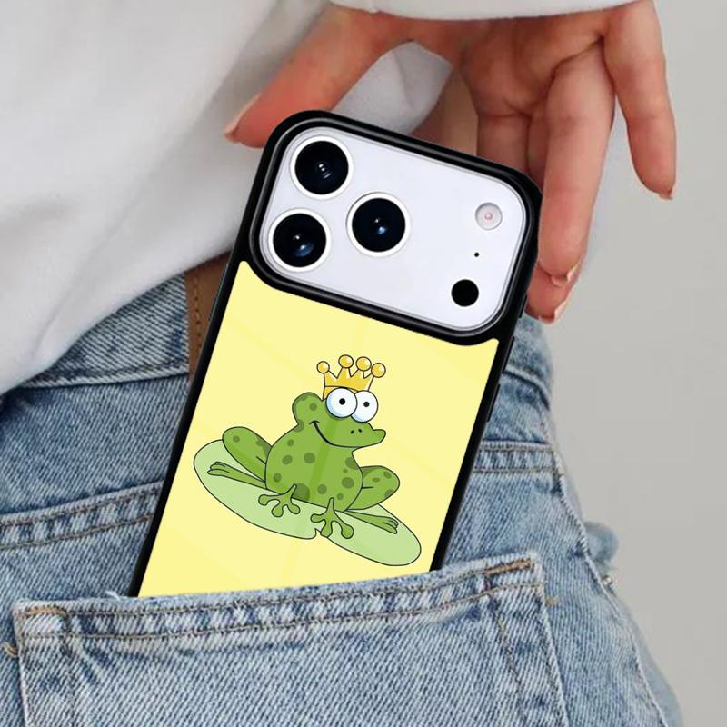 Cartoon Frog Phone Case for iPhone 16e 15 14 13 12 17 Pro Max Plus Air 17pro Cover Coque
