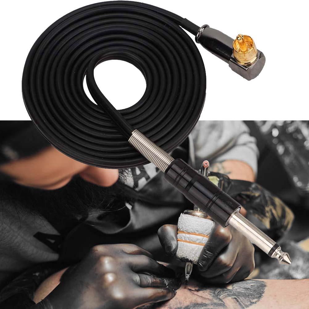 1.8m Soft Silicone Tattoo Right Angle   Connector Clip Cords for Tattoo Machines (Black)