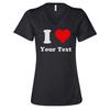 T-shirt Personalizzata I Heart I Love da Donna con Scollo a V