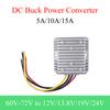 Convertisseur d'alimentation CC 60-72 V vers 12 V/13,8 V/19 V/24 V CC Régulateur Buck 5 A 10 A 15 A Module d'alimentation abaisseur de tension Étanche Pour Voiture