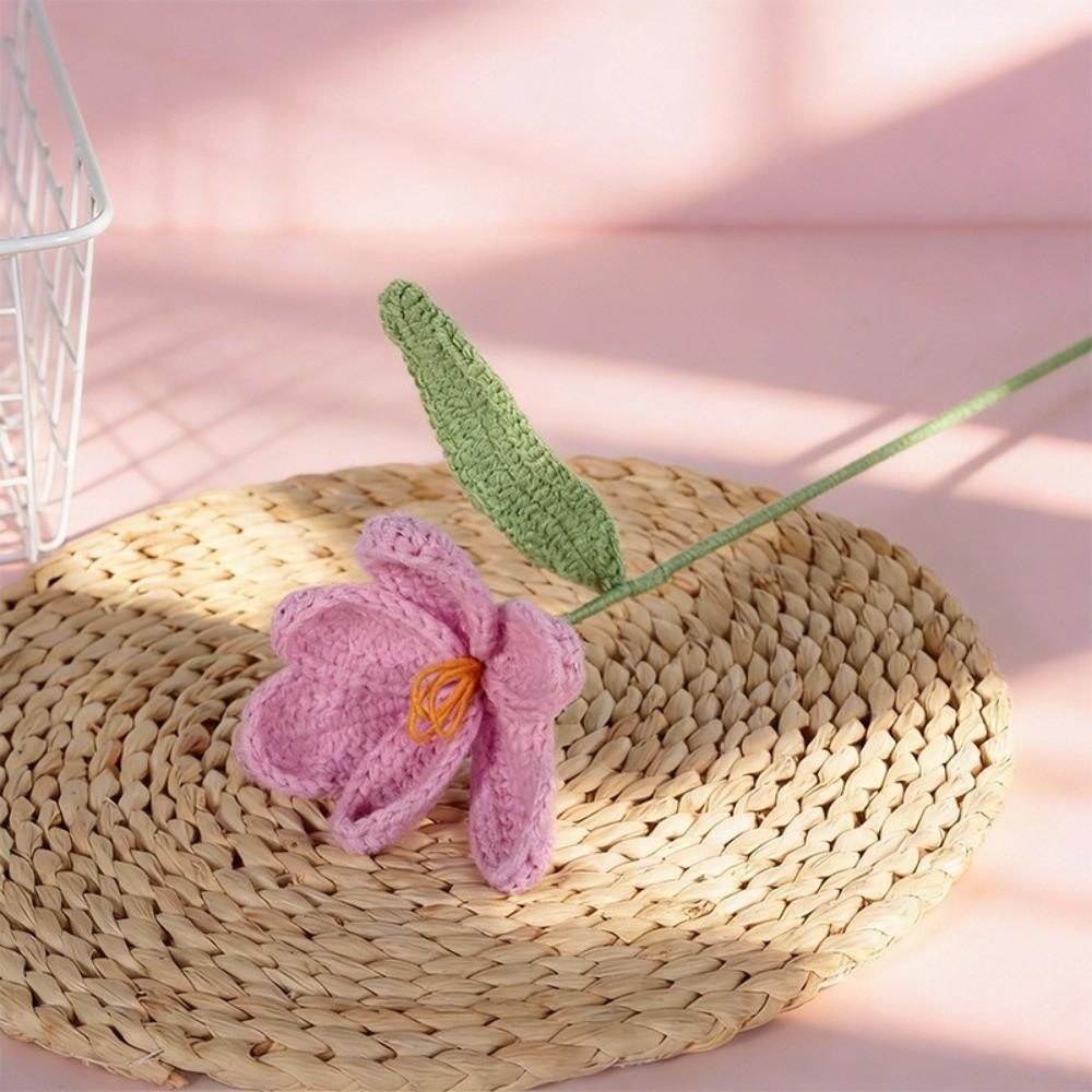 Handcrafted Crochet Crochet Flower Handmade Simulation Artificial Tulip  Home Decor