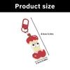 Funny Face Cartoon Red Apple Keychain For Keys Bags Backpacks Cute Gift Idea Durable Plastic Key Ring With Playful Design