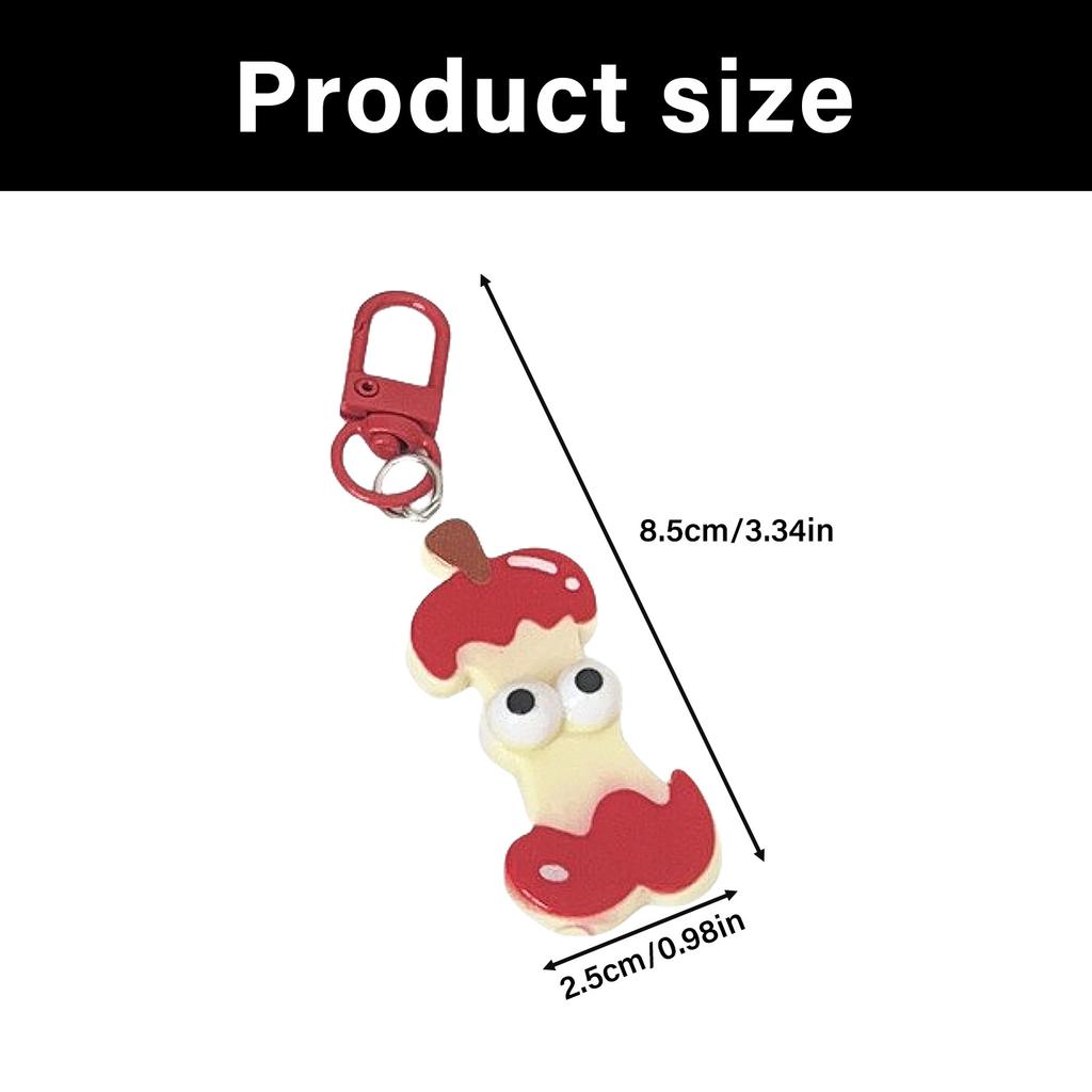 Funny Face Cartoon Red Apple Keychain For Keys Bags Backpacks Cute Gift Idea Durable Plastic Key Ring With Playful Design