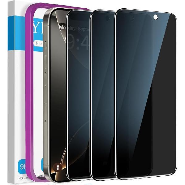 YMHML 2 Pack for iPhone 14 Pro Max Privacy Screen Protector, Upgrade Anti Spy Tempered Glass Privacy Screen for iPhone 14 Pro Max (6.7 Inch), Scratch