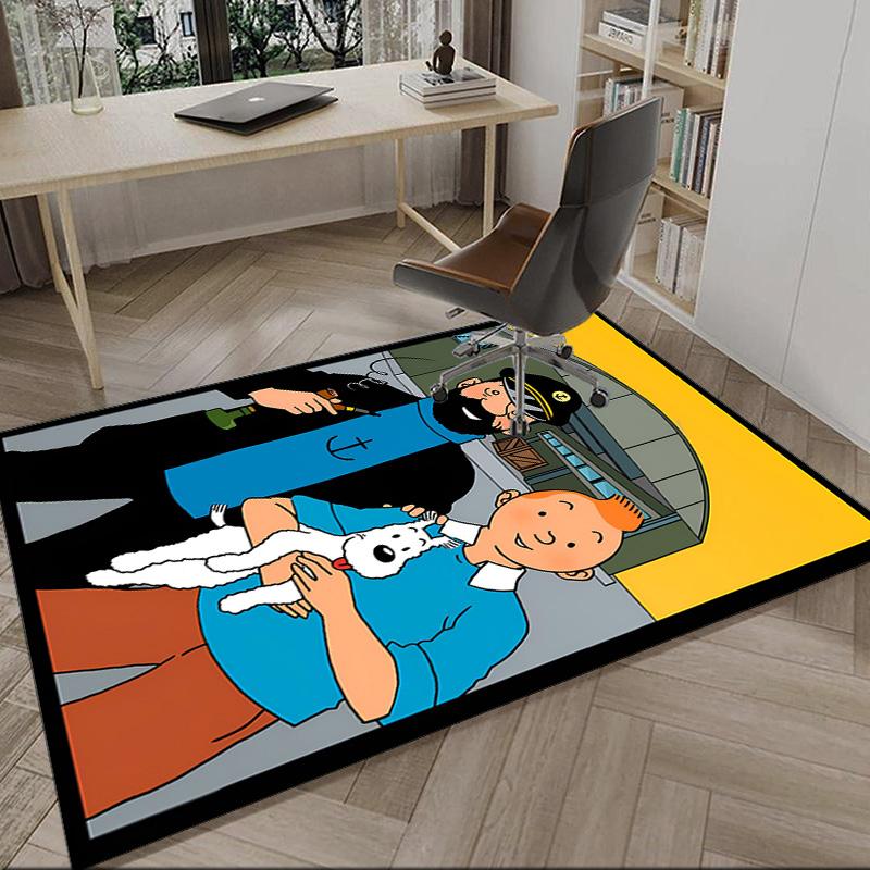 Tintin's Adventure City  Carpet, Kitchen Rugs, Yoga Mat, Non-Slip Mats, Rug for Bathroom, Living Room bedroom, Camping Rugs Christmas Gift