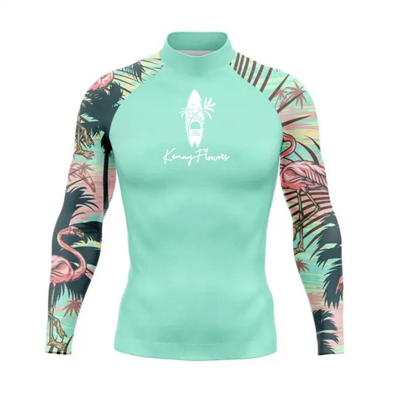 UPF50 Herren Langarm Rash Guard Schnelltrocknend Surferanzug UV-Schutz Schnorcheln Schwimmen