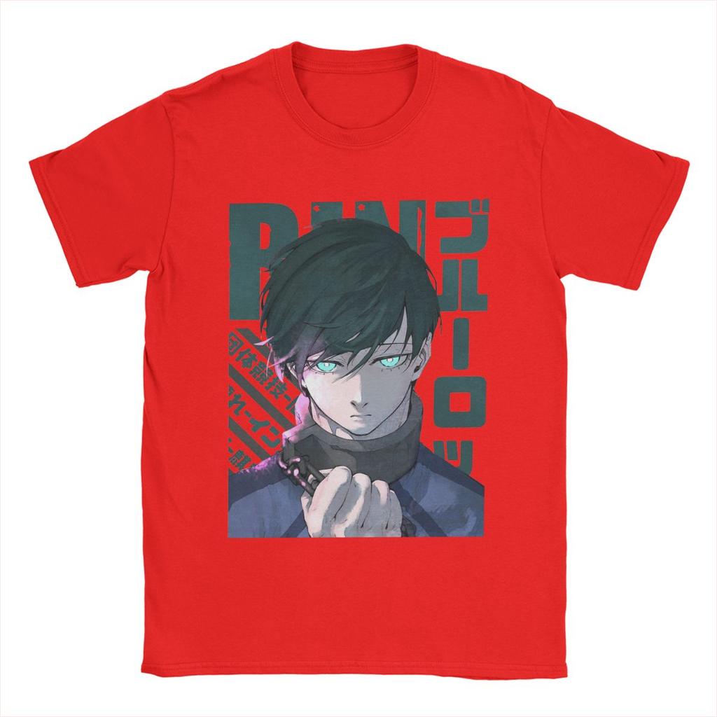 Pánské tričko Blue Lock Rin Itoshi Novinka Bavlněná trička Krátký rukáv Tričko Kulatý výstřih Oblečení Léto