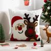 Pillow Cover Does Not Contain Core, Towel Embroidered Santa Claus Snowflake Pillow Cover, Light Luxury Simple Sofa Cushion Cover