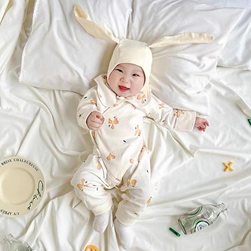 YIN OON Newborn Undershirt Combination Long Sleeve Front Baby Baby Baby Gift Pear Size 52 Clothes, Romper, Undershirt, Coverall, Opening, Clothes,