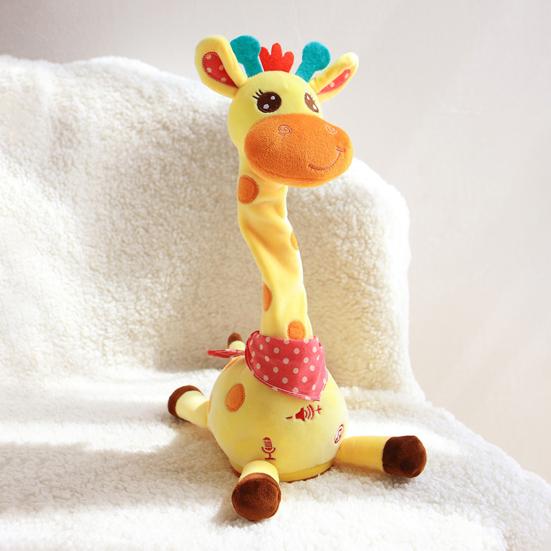 Musical Giraffe Toy with LED Lights Sings Dances Repeats What You Say Plush Giraffe Toy Baby Glowing Dancing Talking Stuffed