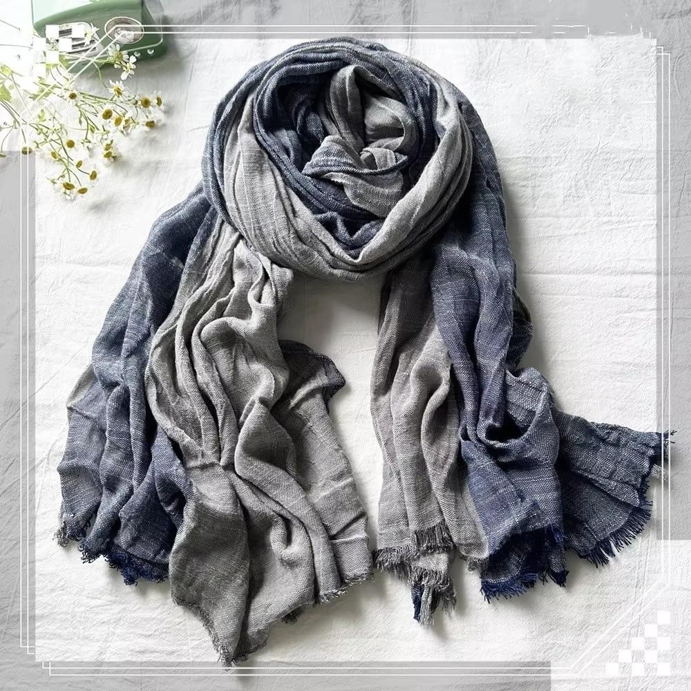Japanese Retro Cotton Scarf Unisex Men Scarves New Tassel Shawl Gift