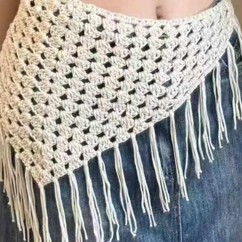 Breathable Hollow Knit Triangled Scarf For Layering Lightweight Multipurpose Shawl For Women Men And Kids