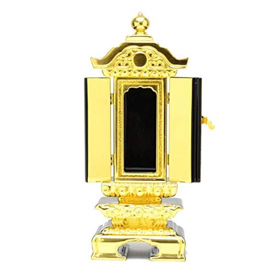Hasegawa Buddhist Altar Memorial Tablet, Double Rotating Memorial Tablet, 3 inches, Pure Gold Front, Center Plate, Original, Separate Top Coat,
