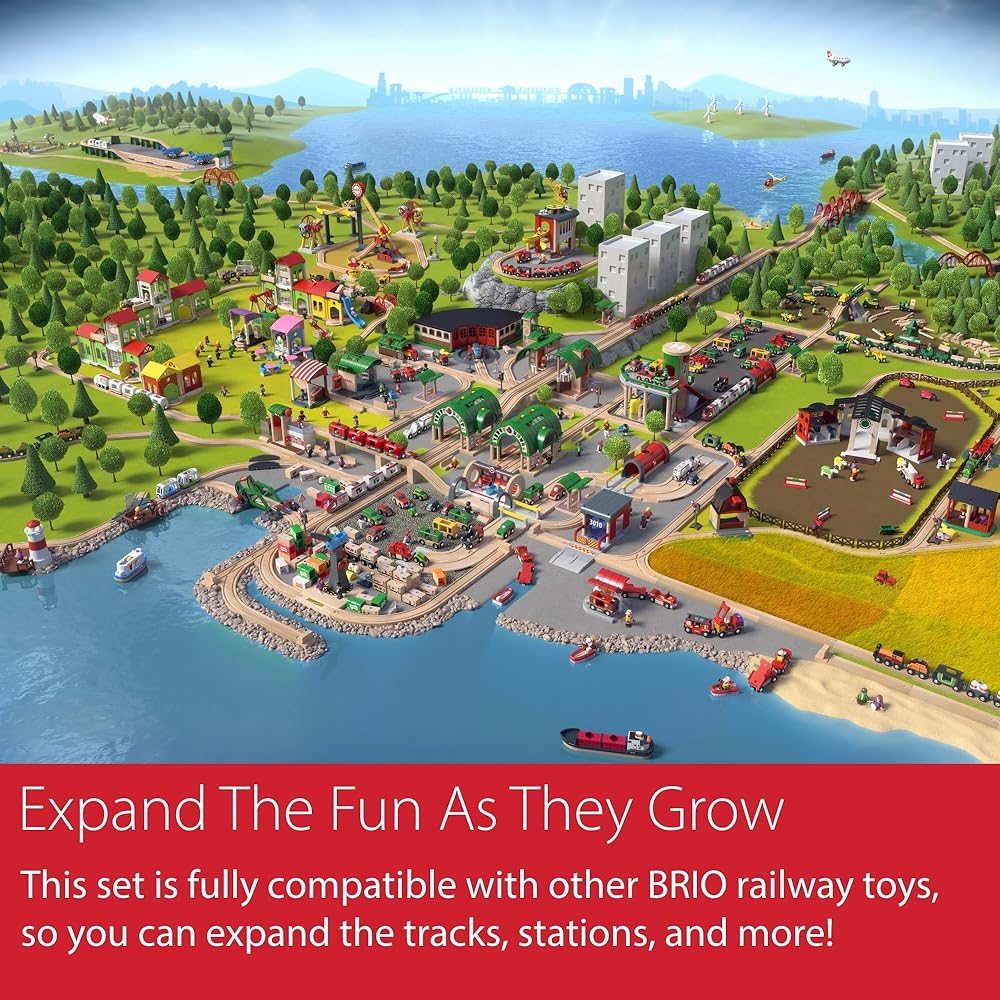 BRIO Battery Powered Action Train 33319 Wooden Toy for Ages 3 and Up Educational Gift for Birthdays and Christmas