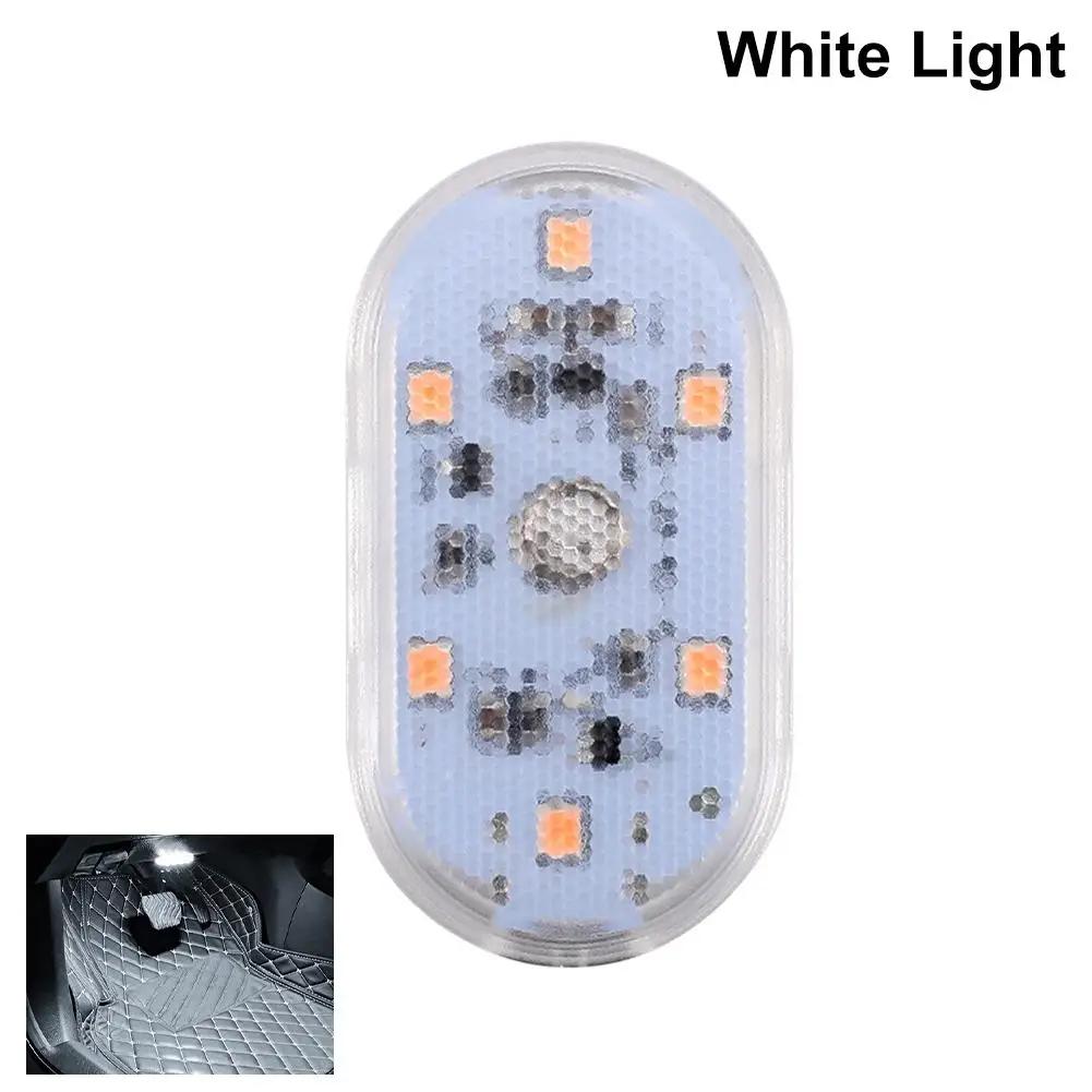 Mini Car LED Light USB Charging Interior Lamp For Armrest Box Touch Magnetic Reading Lamp Foot Light Car Roof Light Read Li E4I4