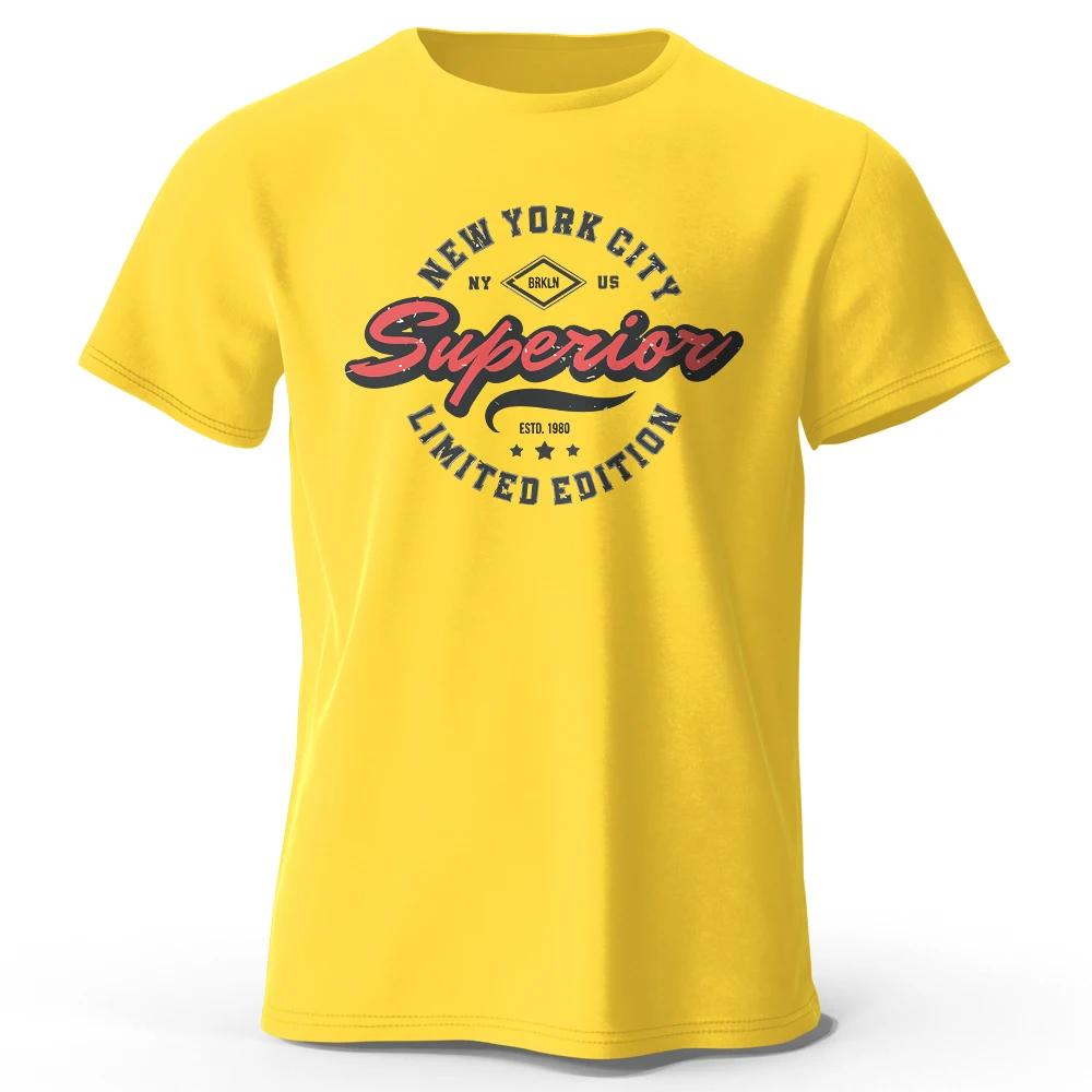 New York City Vintage Print Unisexs Graphic T Shirts Trendy  Tee in Cotton Fabric for   New  fashion heavyweig