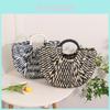 Vintage Woven Straw Bag For Women Half Moon Shape Street Style Medium Size