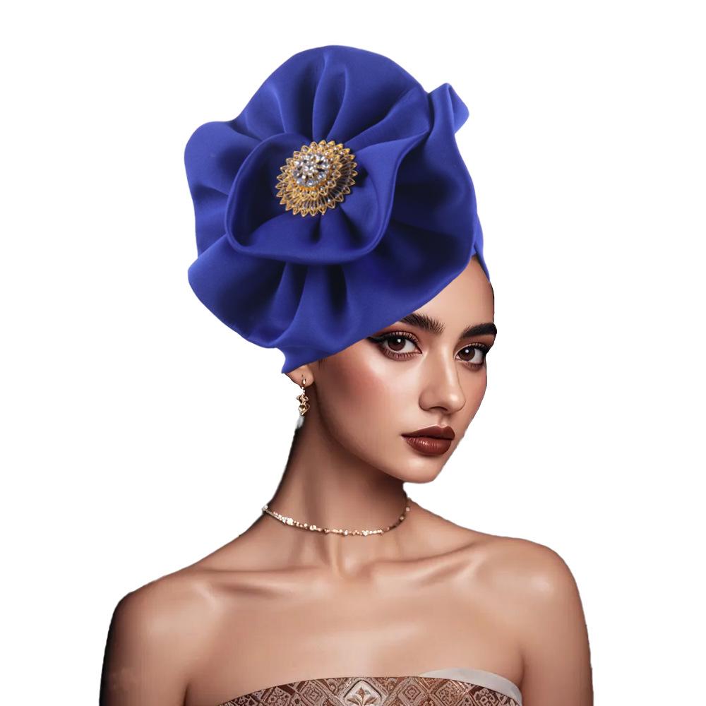 Exaggerated Big Flower Women's Turban Cap