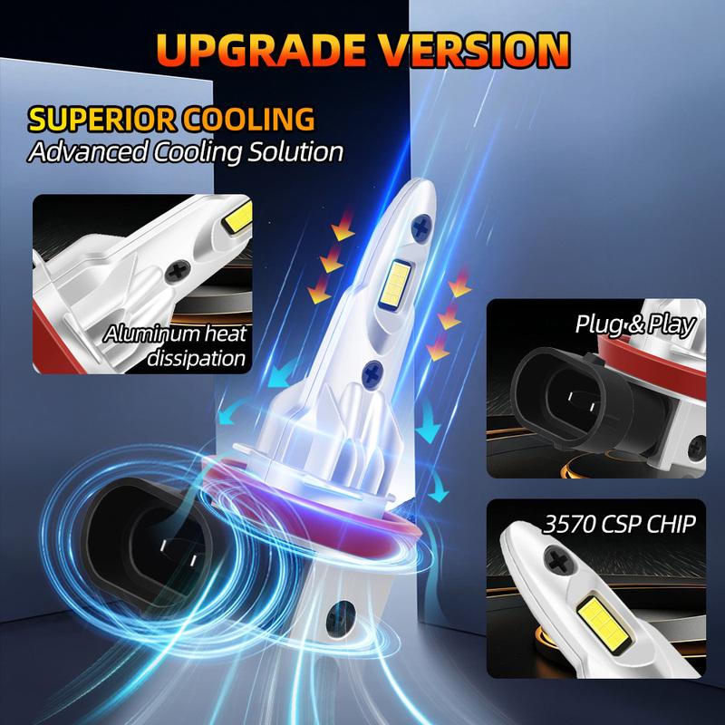 2/4Pcs LED Bulb Headlight Wireless 160W Auto Light Lamp Plug Play 6000K For Nissan QASHQAI II J11 J11 2013 2014 2015 2016 2017