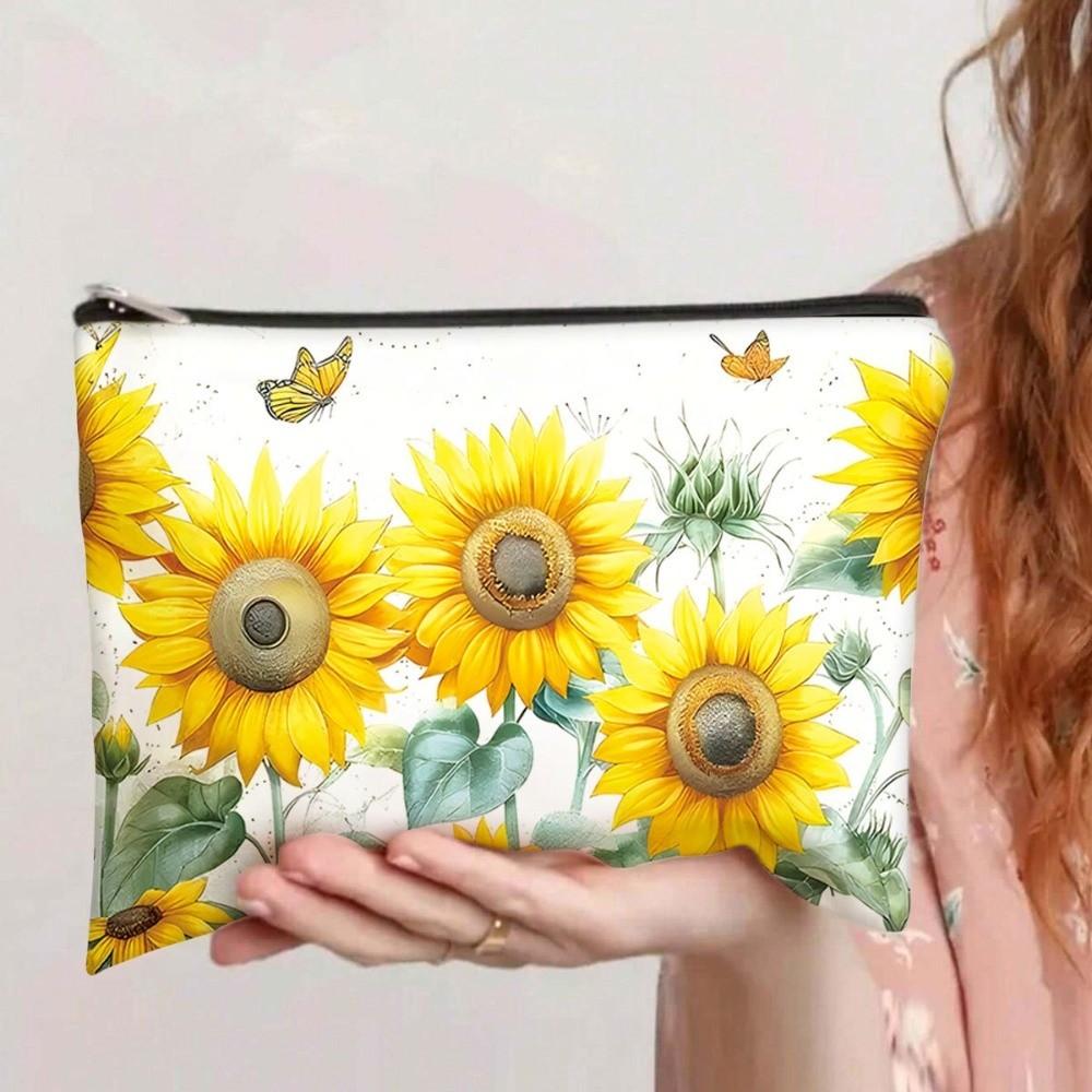 New Canvas Makeup Bag for Women Lightweight Zipper Closure Toiletry Bag Multifunctional Portable Storage Bag Travel Organizer