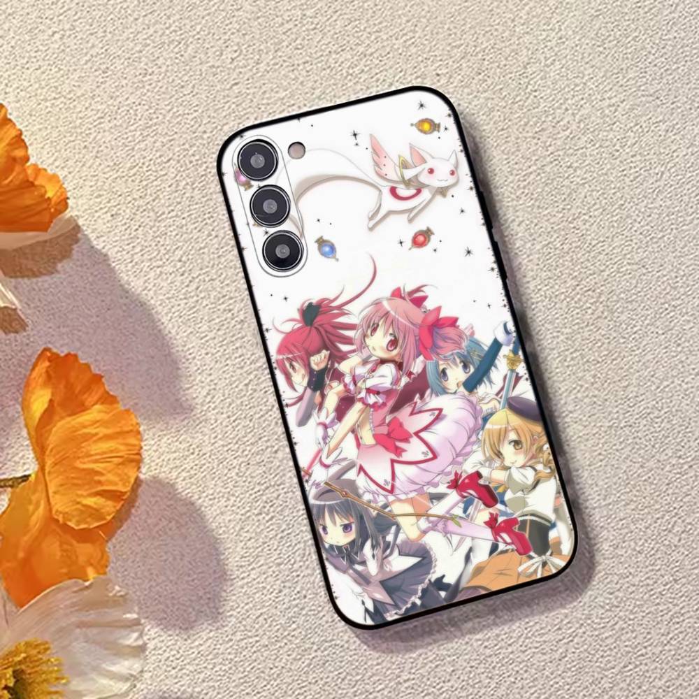 Anime Kaname Madoka Akemi Homura Phone Case For Samsung Galaxy A73,A72,A71,A70,A53,A52,A51,Soft Silicone Black Cover