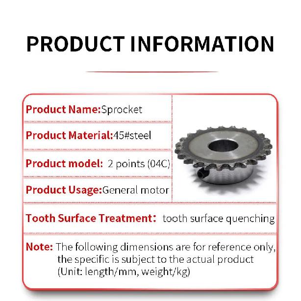 1pc 04C 2Pitch 15mm Height 10 Teeth Standard Sprocket 6/8/10mm Bore With M5*1 Setscrew Hole Ready To Install