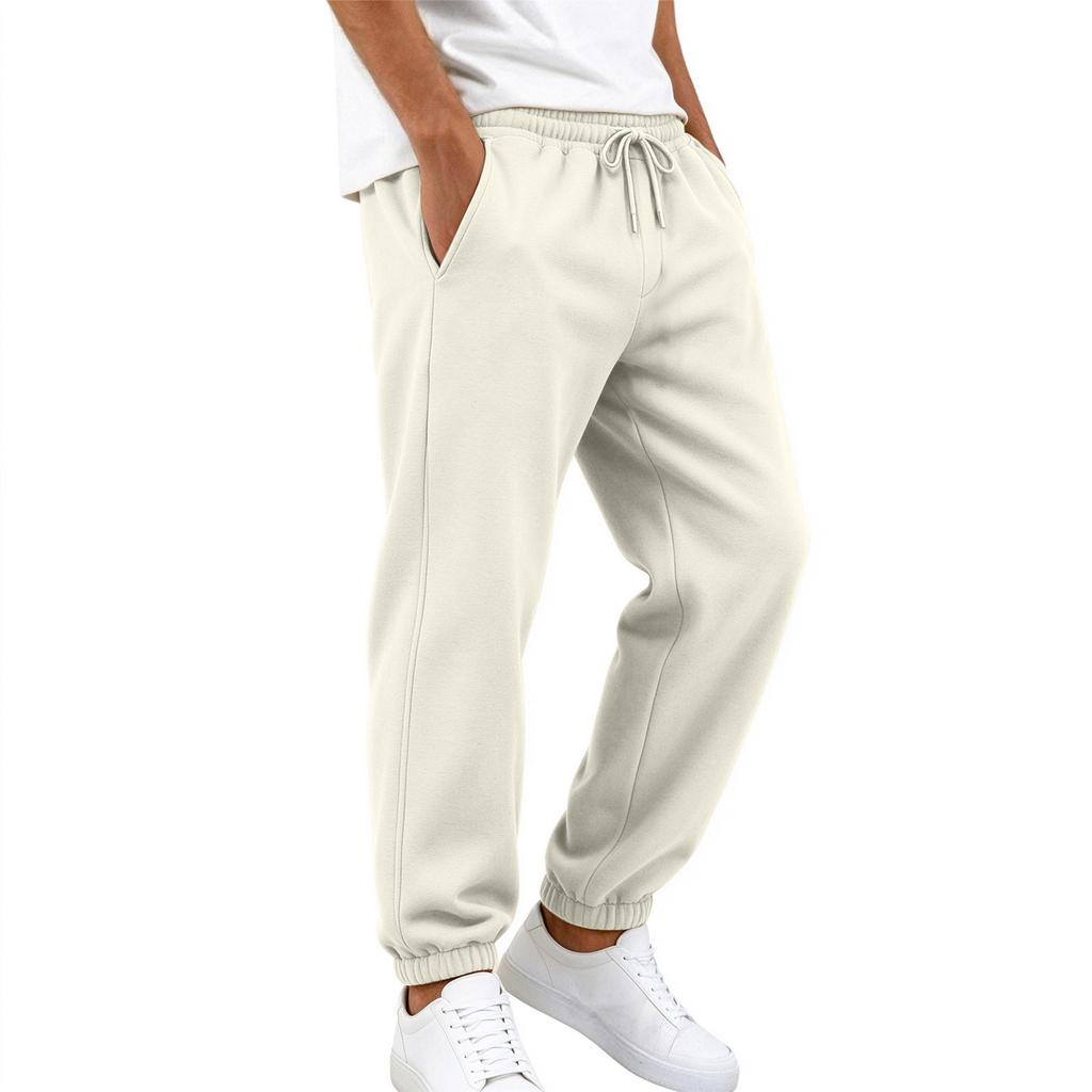 Men's Color Sweatpants with Elastic Waist, Loose Fit Tapered Jogger Pants for Athletic and Casual Wear