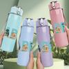 1PC Madrid Colorful Letter Sign 750ml Color Plastic Sports Water Bottle Leakproof Flip Straw Lid Suitable for Sports Office Home Use