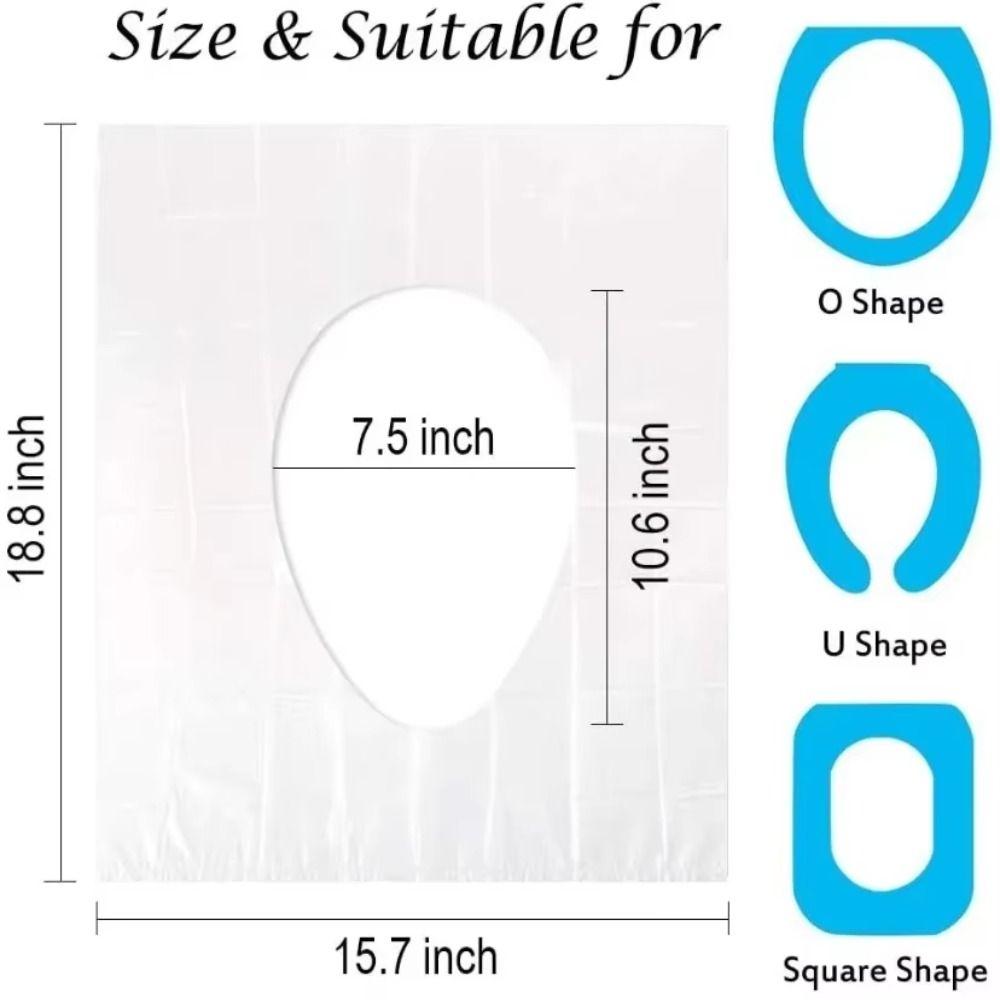 50Pcs Individually Packaged Disposable Toilet Seat Cover Transparent PE Toilet Cover Thickened Safety Toilet Paper Pads