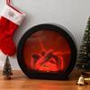 LED Flame Effect Lantern Retro Tabletop Fireplace Decor with Realistic Flickering Light Indoor Outdoor Lantern