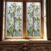 Retro Rose Glass Film Static Cling Self-adhesive Stained Glass Stickers Flower Art Painting Privacy Protection Window Film