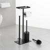 Toilet Paper Stand with Brush and Shelf Easy Assembly Bathroom Storage Rack with Toilet Brush Bathroom Tissue Storage Rack