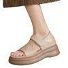 Sheepskin Model~ Platform Sandals Women's Summer Wear Retro Casual Height Increase Skirt Beautiful Versatile Soft-soled Roman Shoes