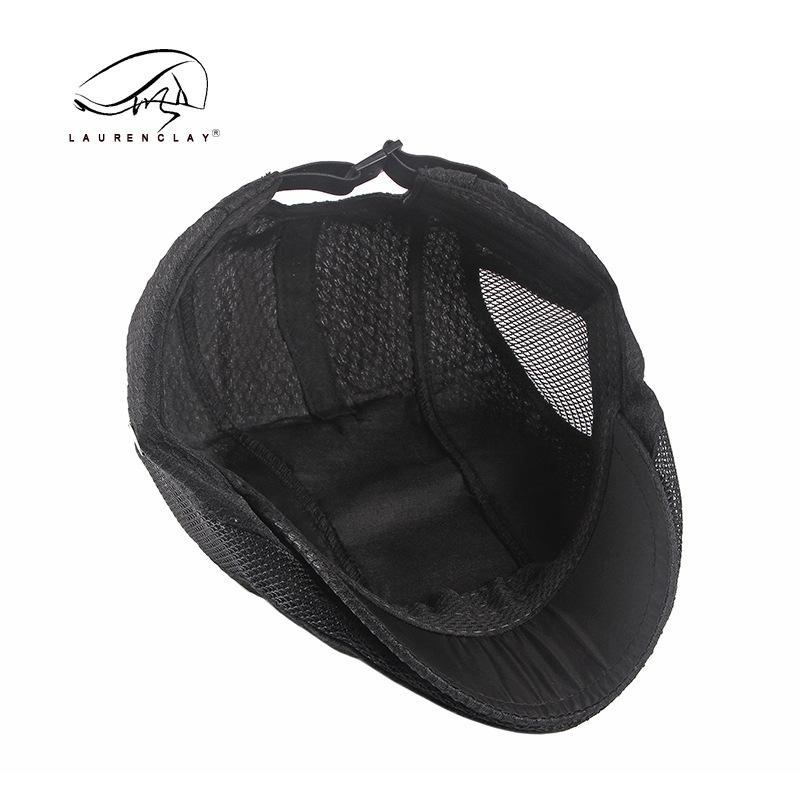 Men Women Breathable Mesh Summer Hat Newsboy Beret Ivy Cap Cabbie Flat Cap Adjustable Vintage Style