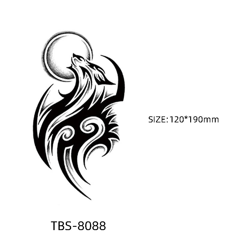 Waterproof Semi-Permanent Black & White Totem Flower Tattoo Stickers